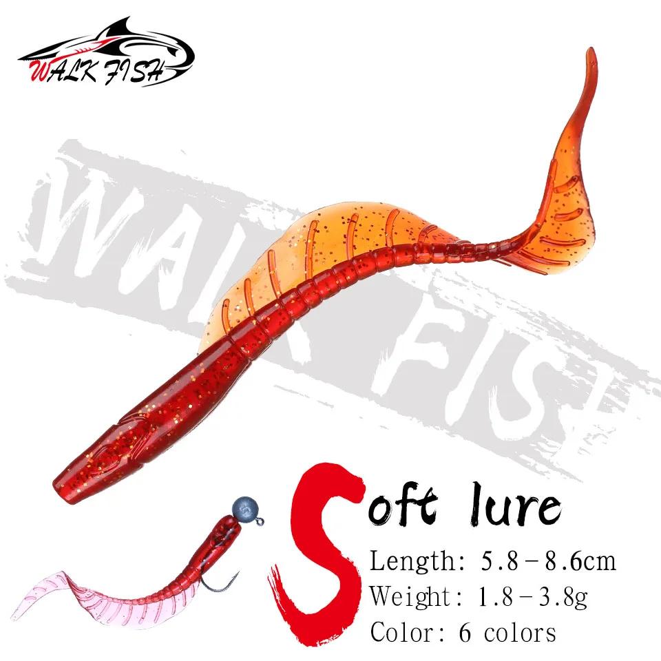 Obk Fish-Leurre wobJeff en silicone souple avec longue queue, appât Élréaliste idéal pour la pêche a