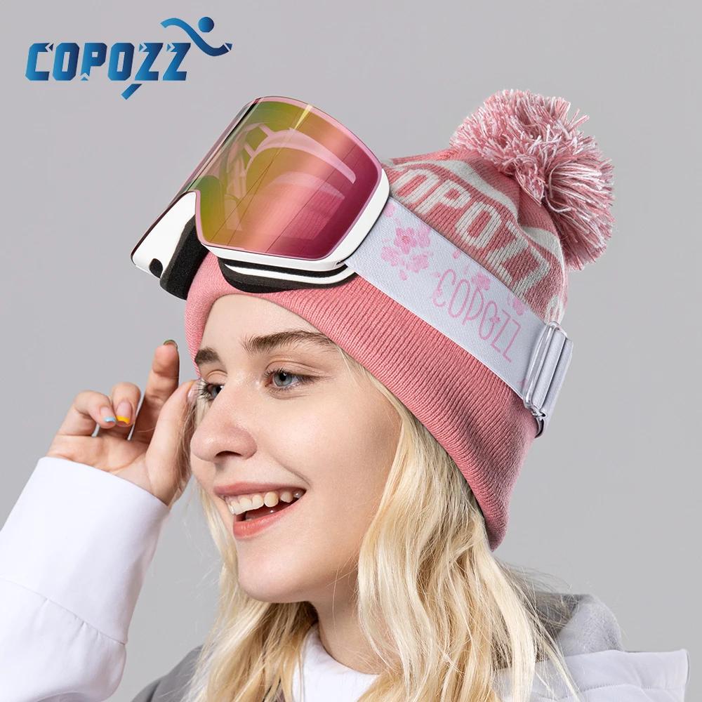 COPOZZ lunettes de Ski d'hiver professionnelles magnétiques à changement rapide Double couche Anti-b