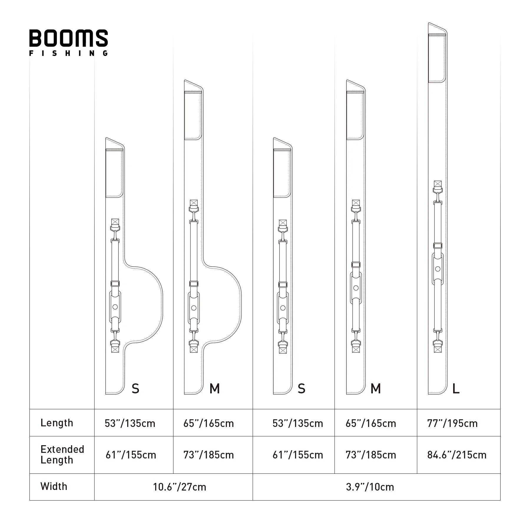 Booms Fishing PB3 sac de canne à pêche mallette de rangement pour poteau 130 cm à 215 cm pliant appl