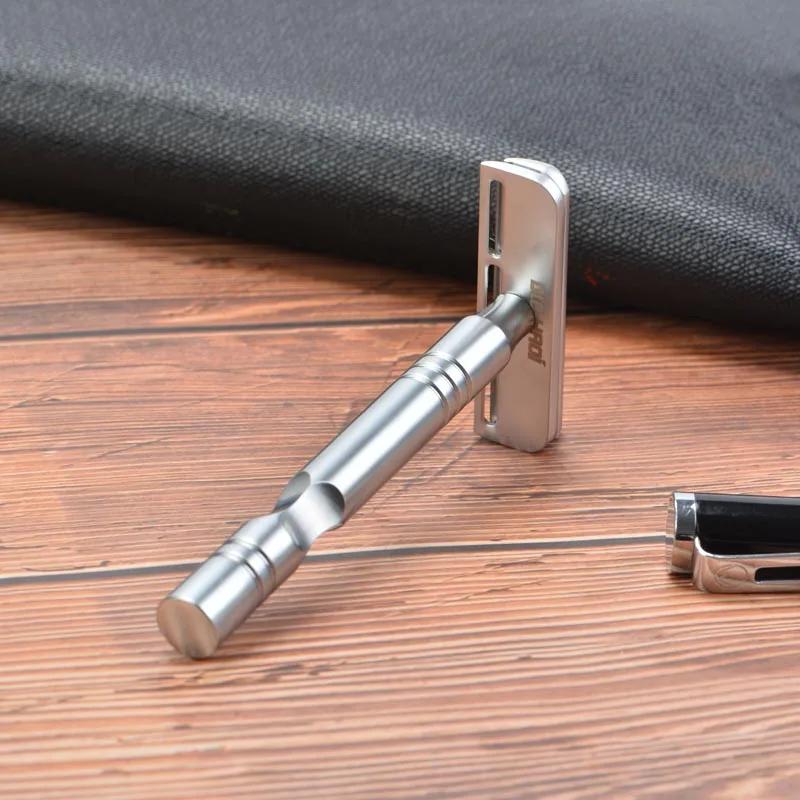 YAQI – rasoir de sécurité pour hommes, couleur Chrome mat, lame AC Excalibur, à un seul bord