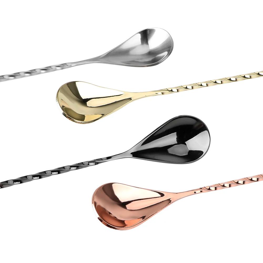 Cuillère à mélanger cuillère à Cocktail 30/40cm outils de barman en acier inoxydable Bar cuillère à