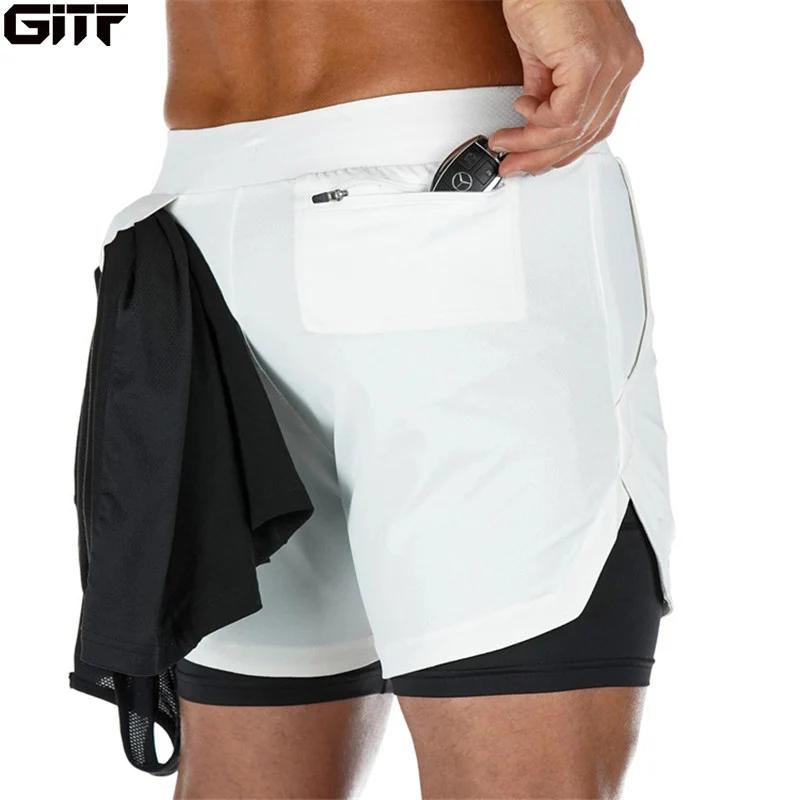 Shorts de course homme 2 en 1 2024 été jogging fitness séchage rapide gym sport