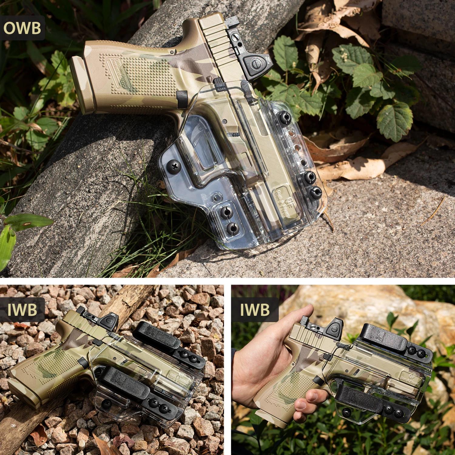 Uniquement pour Glock17/19 G43 P365 S & W MPS Taurus G2C 1911, étui en polymère transparent IWB/OWB,