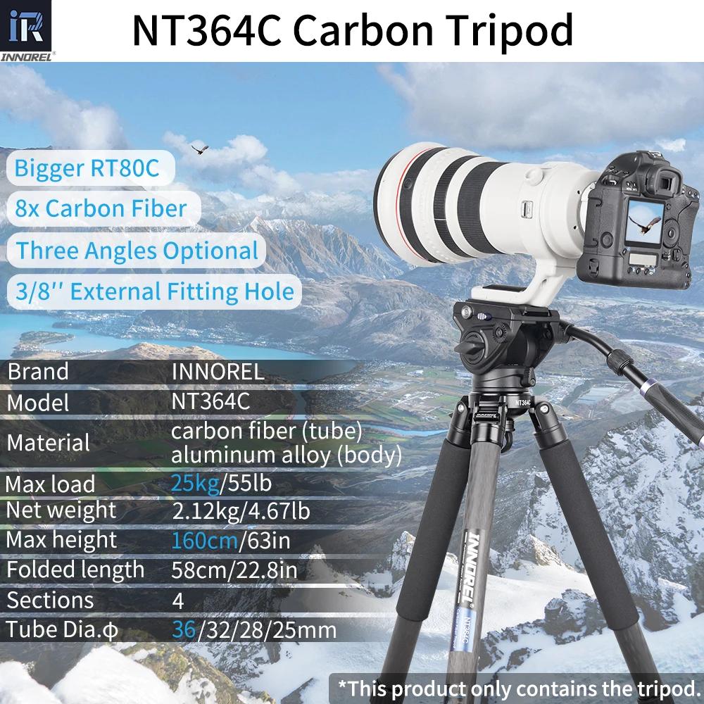 Trépied professionnel en Fiber de carbone NT364C, pour appareil photo DSLR, caméscope vidéo, robuste