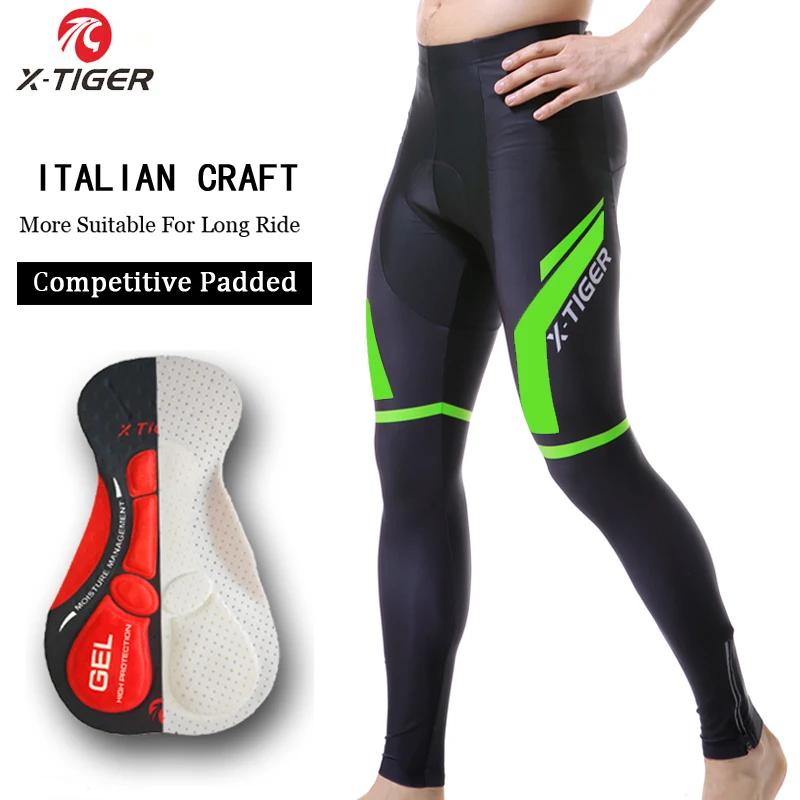 Pantalon de cyclisme X-Tiger pour homme, respirant, pour VTT, avec bretelles, rembourrage en gel 5D,