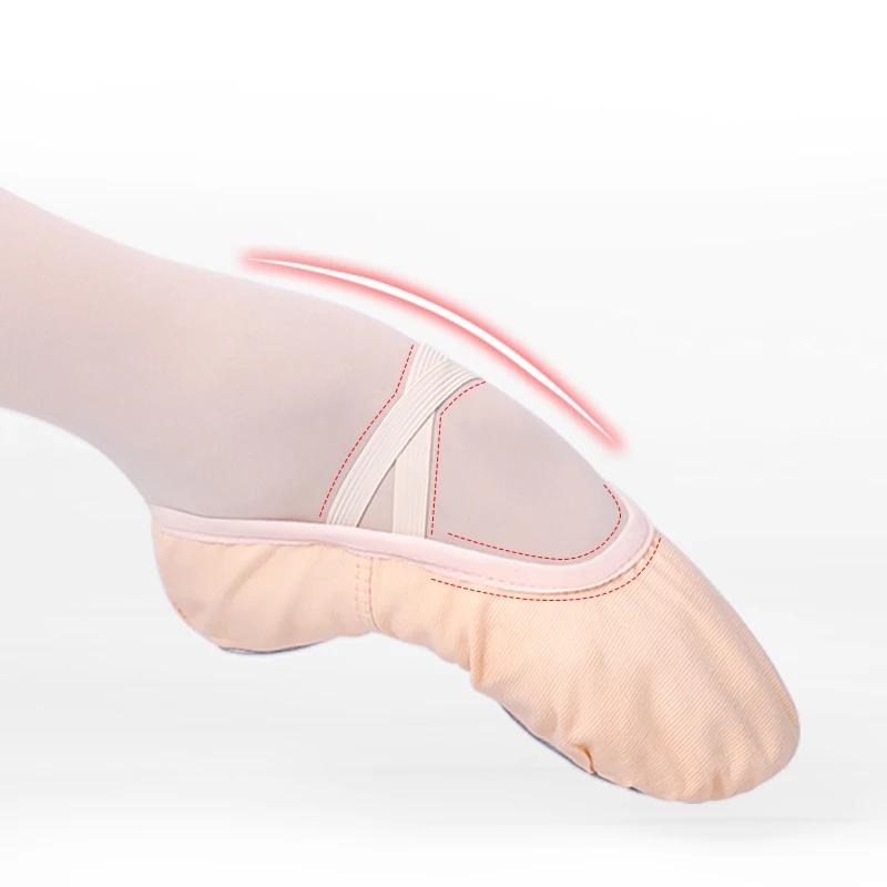 Chaussures de ballet pour filles et femmes - Ballerines en toile à semelle souple pour danse