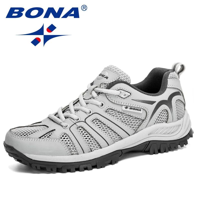 BONA-Chaussures de course en maille coordonnantes pour hommes, baskets de marche confortables, de sp