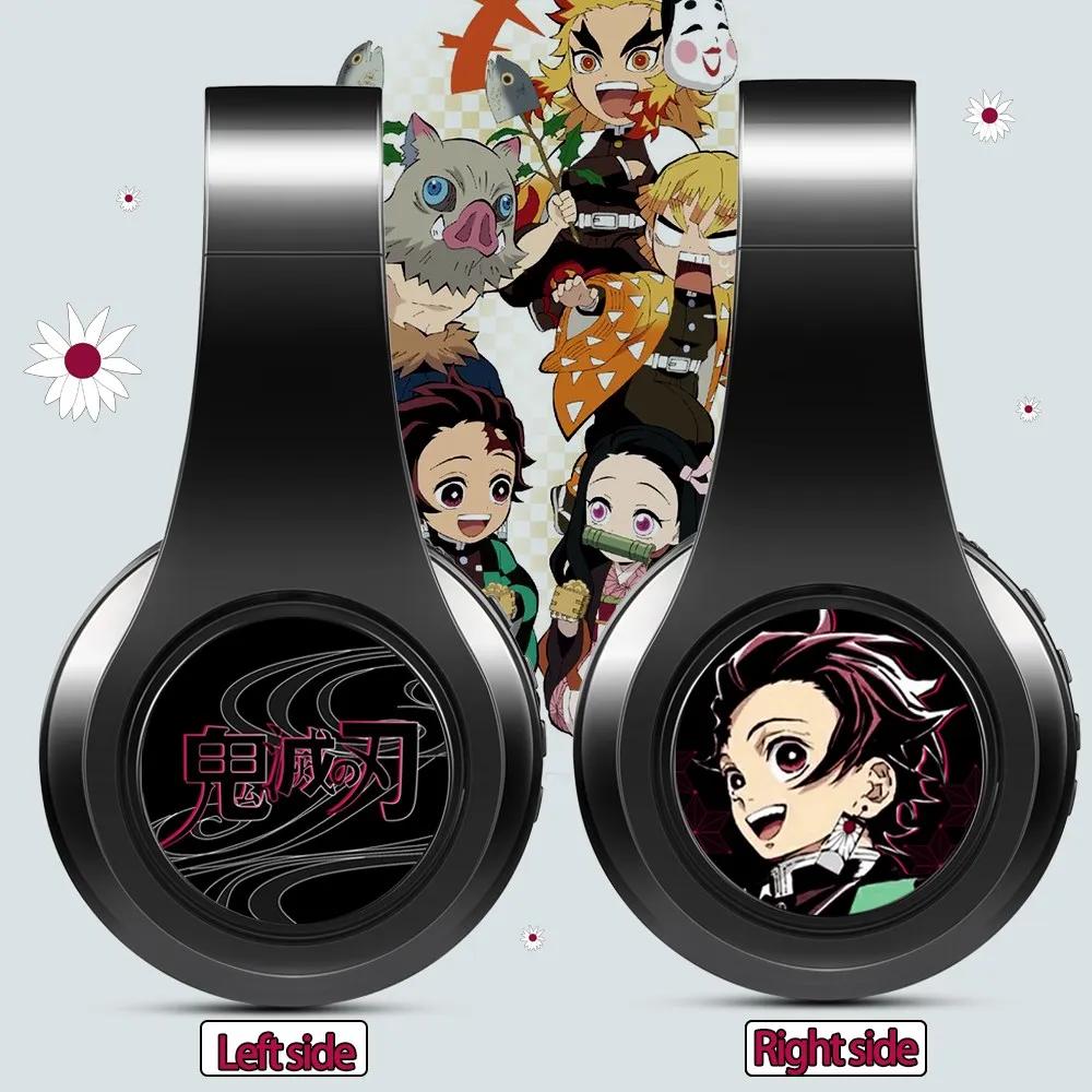 Japon Anime casque démon Slayer Kimetsu No Yaiba Kamado Tanjirou Cosplay Bluetooth casque écouteur a
