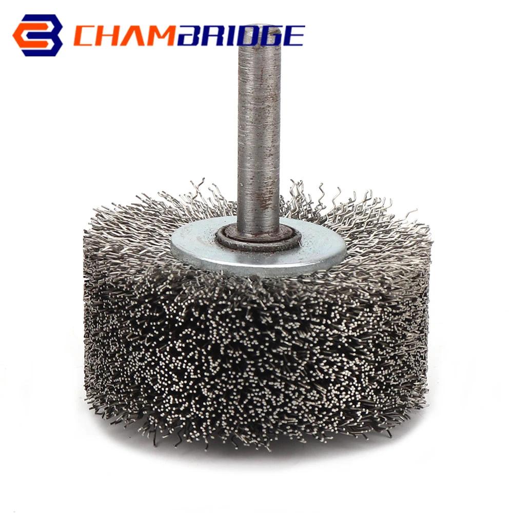 Brosse à roue en fil d'acier de 50mm, tige de 1/4 ", outil rotatif Dremel pour Mini perceuse Dremel,
