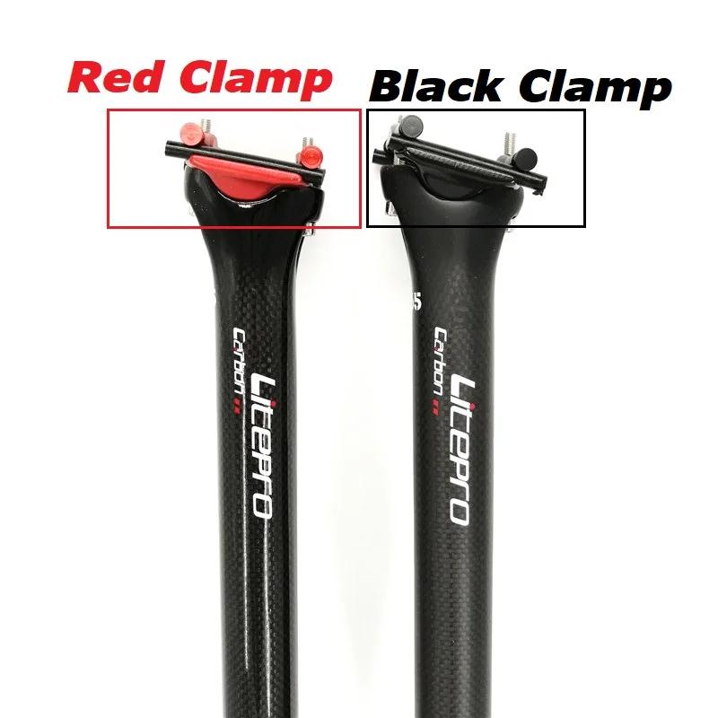 Litepro – tige de selle en Fiber de carbone A65, 33.9/580mm, pour vélo pliant, brillant/noir mat