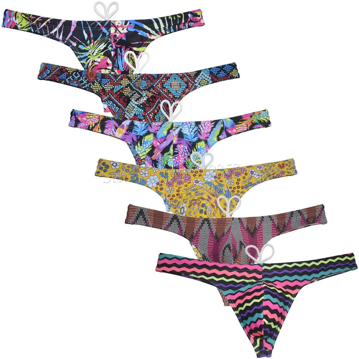Maillot de bain homme nylon séchage rapide string sexy surf dessin animé plage dos en T