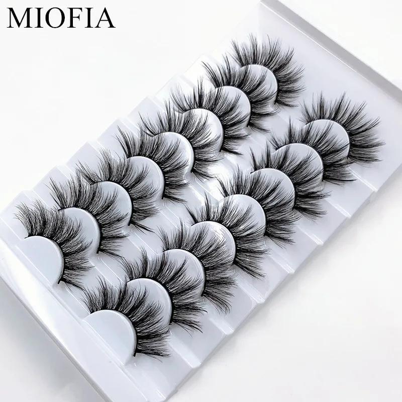 MIOFIA 8 paires de cils de vison 3D en gros, cils de vison cruel sans vrac, cils de vison artificiel