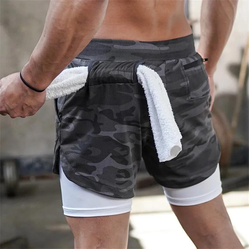 Shorts de course homme 2 en 1 2024 été jogging fitness séchage rapide gym sport