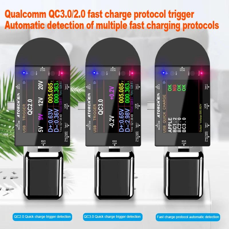Testeur USB type-c DC5.5, voltmètre numérique, ampèremètre, batterie externe, détecteur de tension d