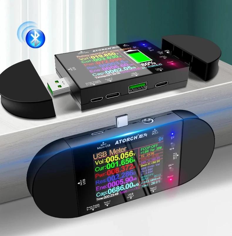 UD24 USB testeur type-c 2.4 "pouces DC5.5 ampèremètre numérique voltmètre batterie externe détecteur