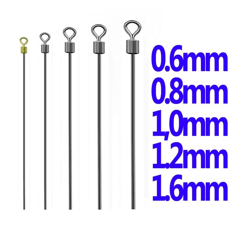 Fil d'acier dur pour pêche à la carpe, 20 pièces, Long pôle pivotant, roulement à billes, anneaux so