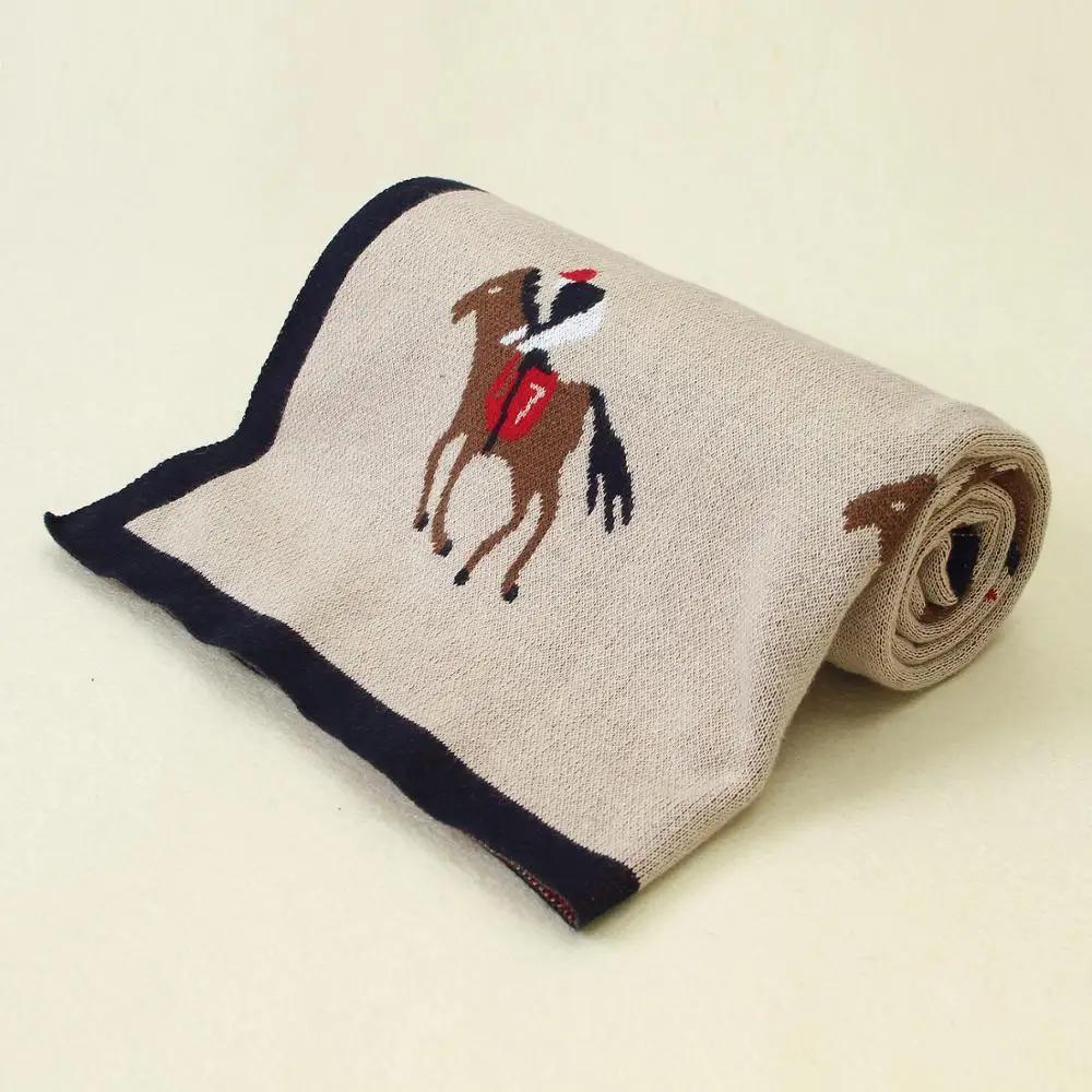 Couvertures tricotées pour bébé, nouveau-né, dessin animé mignon, doux et chaud, serviettes de bain