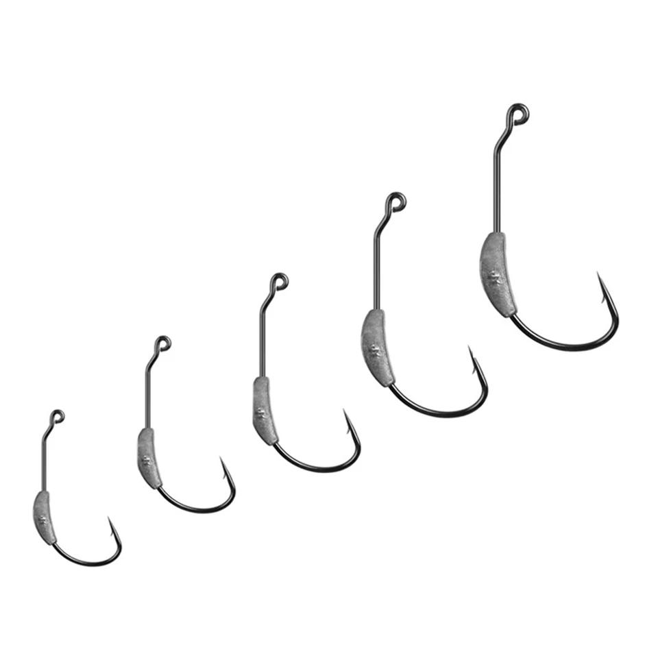 WALK FISH – hameçon de pêche en acier au carbone, 5 pièces, tête de gabarit en plomb, goupille de ve