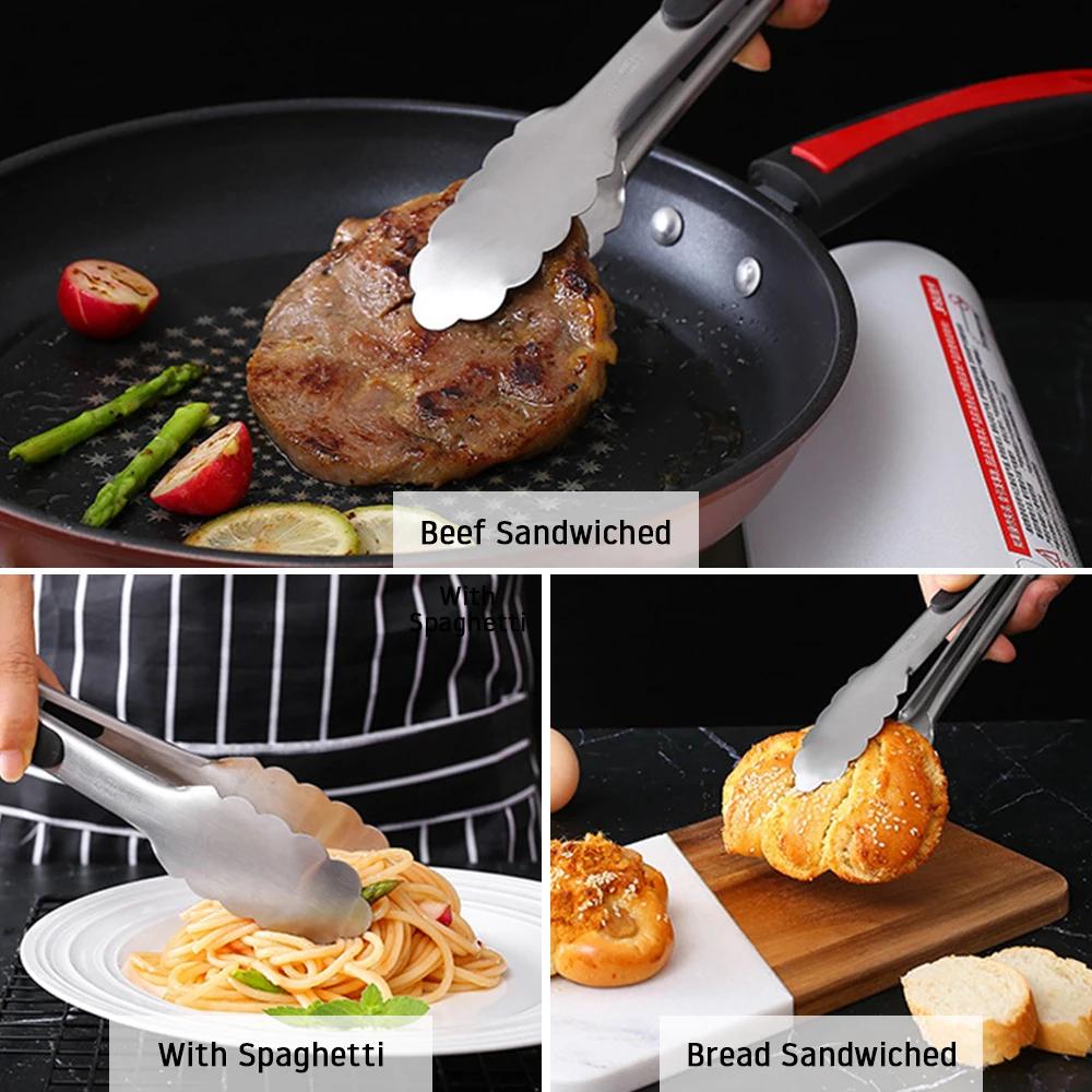 Pince à griller pour barbecue 9/12/14/16 pouces, avec serrure, pince de service de pain à salade en
