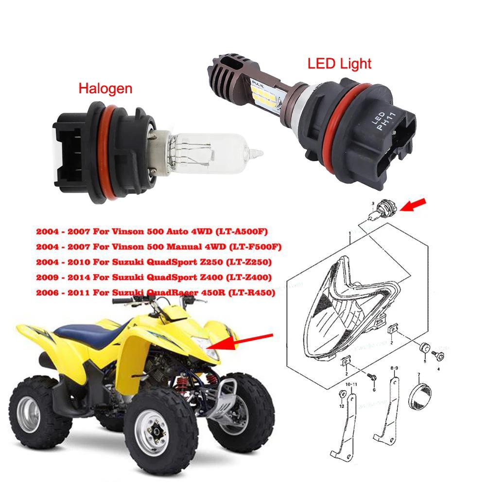 Ampoule halogène pour phare Led, faisceau haut/bas, Super blanc, pour Suzuki QuadSport Z250 LTZ 250