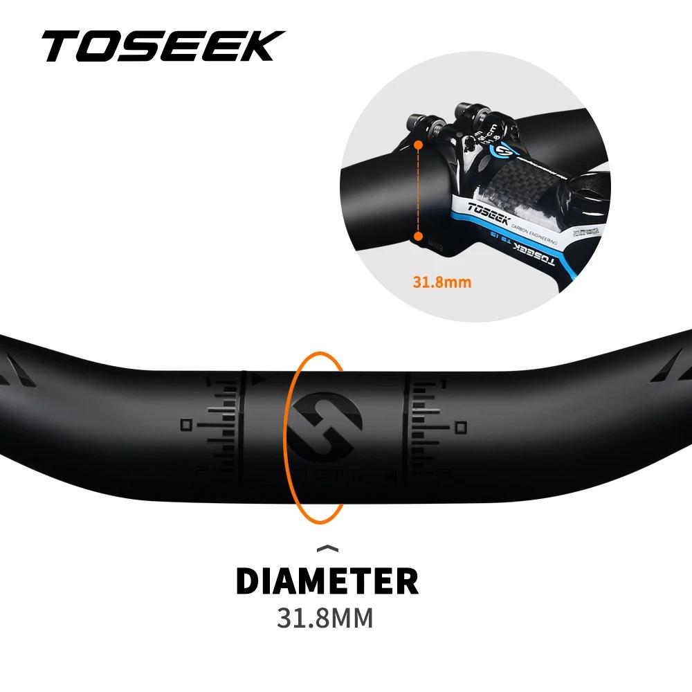 TOSEEK – guidon de vtt en carbone noir mat pour accessoires de vélo de montagne, 31.8x580-720/740/76