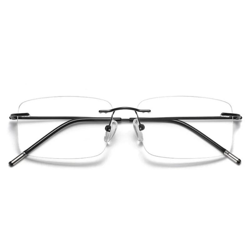 Lunettes de lecture multifocales progressives en titane, sans bords, zoom intelligent pour hommes et