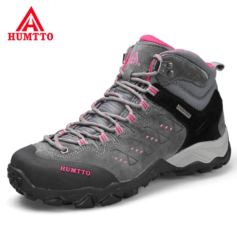 HUMTTO – chaussures de randonnée en cuir pour femmes, baskets imperméables pour Camping en plein air