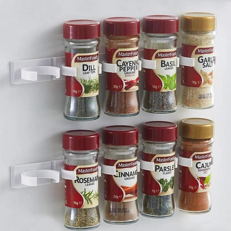 Pince murale en plastique pour épices, rangement de cuisine à domicile, ingrédients T1, accessoires
