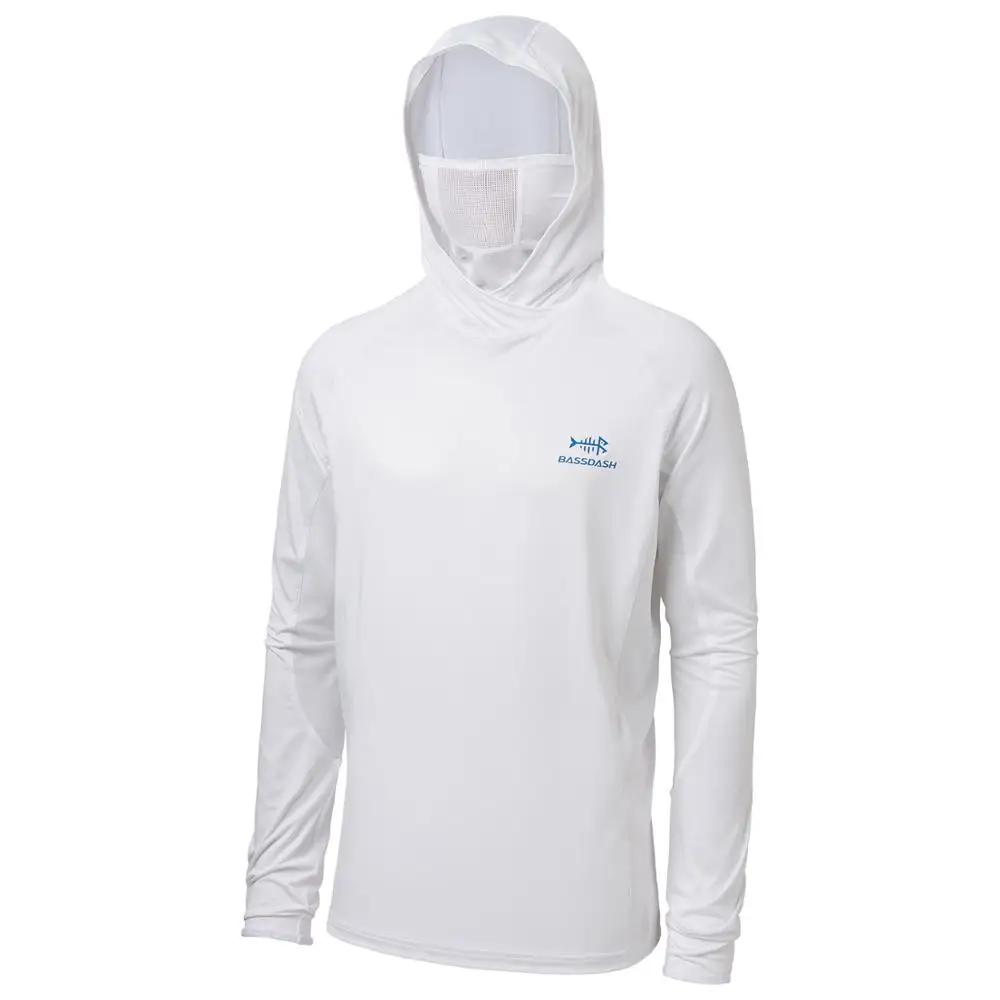 Bassdash UPF 50+ Chemise de pêche à manches longues pour homme avec masque et cache-cou UV