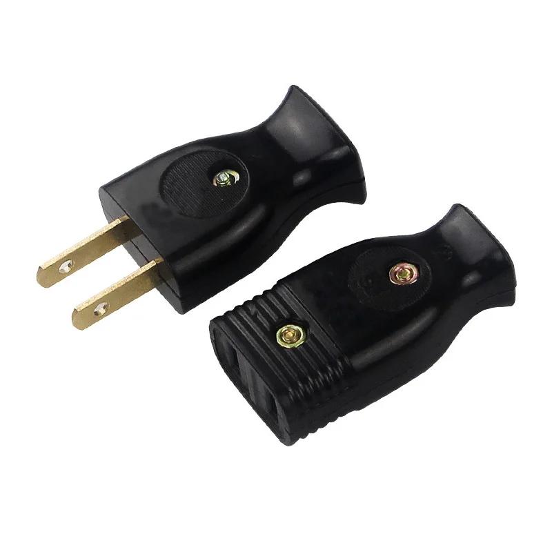 Adaptateur de prise de câblage américain en bakélite, 2 pôles, 15A, femelle, mâle, prise, connecteur