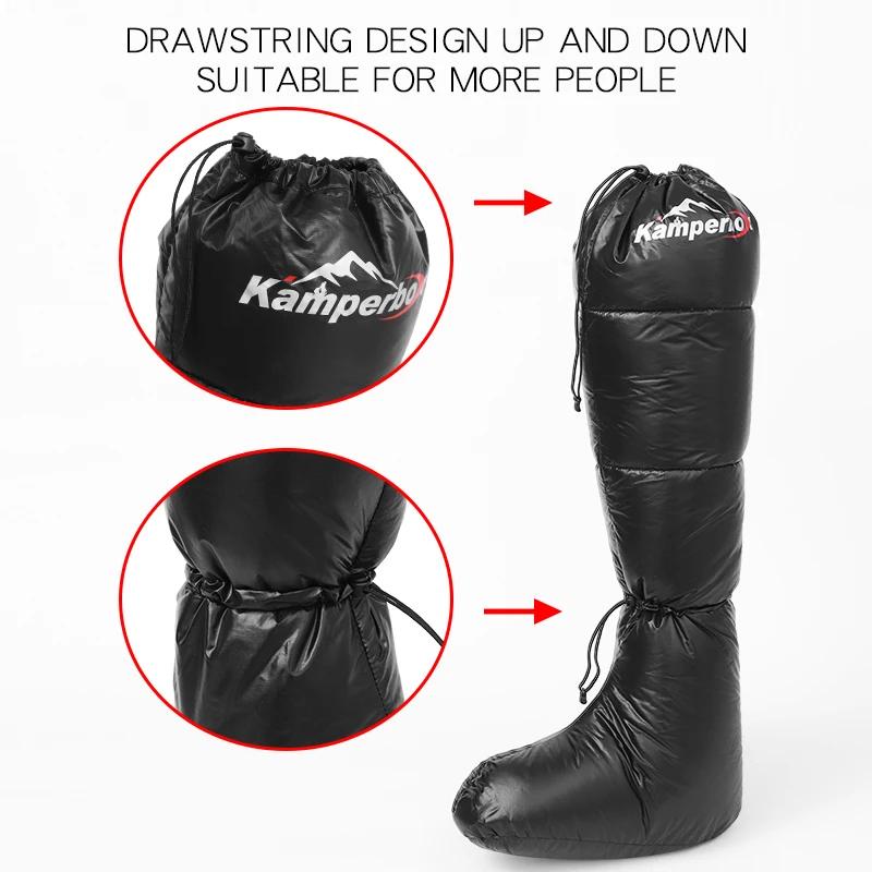 Sac de couchage en duvet pour Camping, chaussettes, bottines, sac de couchage