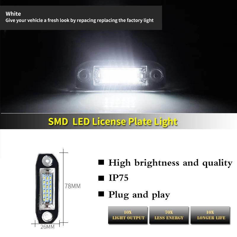 IJDM – lumière de plaque d'immatriculation LED Canbus, 2 pièces, pour Volvo S80 XC90 S40 V60 XC60 S6