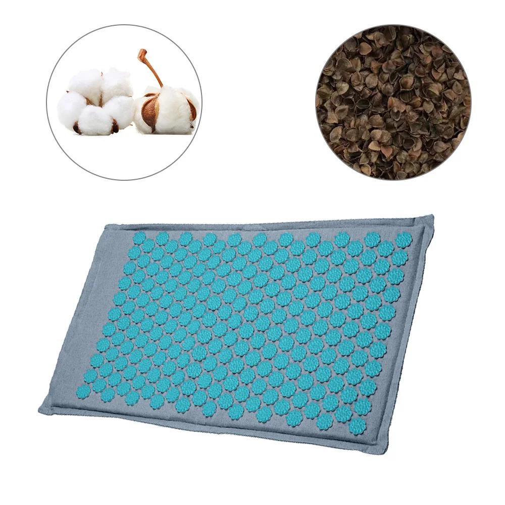 Tapis d'acupression à pointes de Lotus, coussin en lin naturel, palmier de noix de coco, Massage du