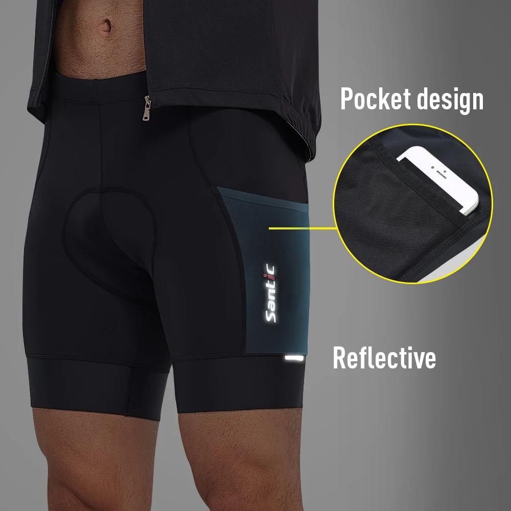 Santic short de cyclisme homme 4D rembourré short de vélo vtt short d'équitation vêtements de vélo a