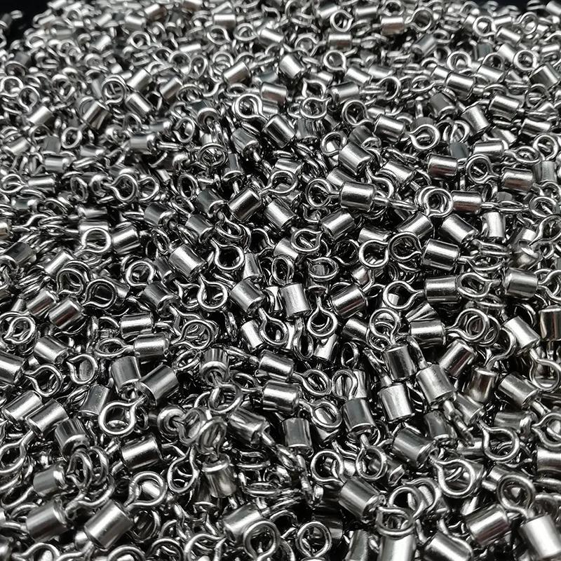 2000 pièces Émerillons de pêche en cuivre à roulement, connecteurs noirs et blancs pour leurres, acc