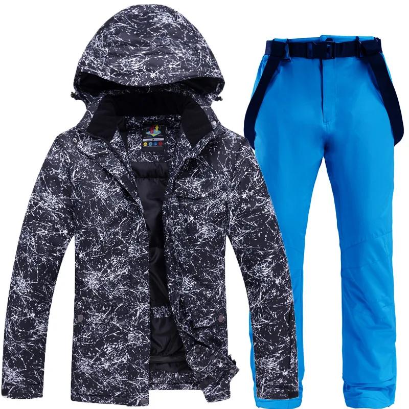 Combinaison de ski homme épaisse et chaude - Veste pantalon snowboard imperméable coupe-vent hiver