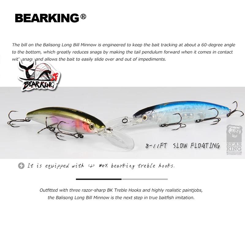 Bearking 130mm 28.6g qualité professionnelle leurres de pêche appât dur plongée 2.5-3m qualité wobbl