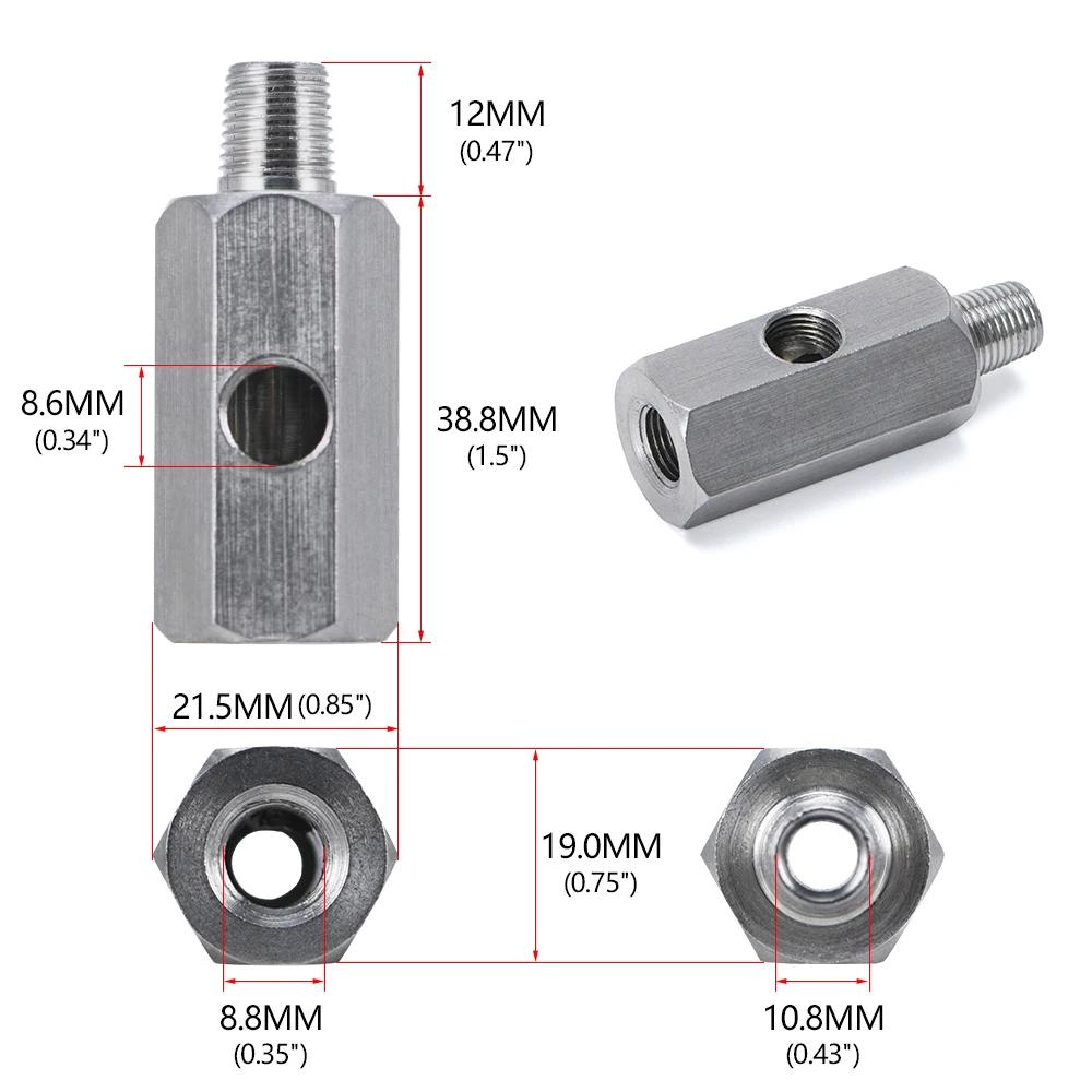 Capteur de pression d'huile BSPT en acier inoxydable, 1/8 pouces, adaptateur en T Sendor vers jauge