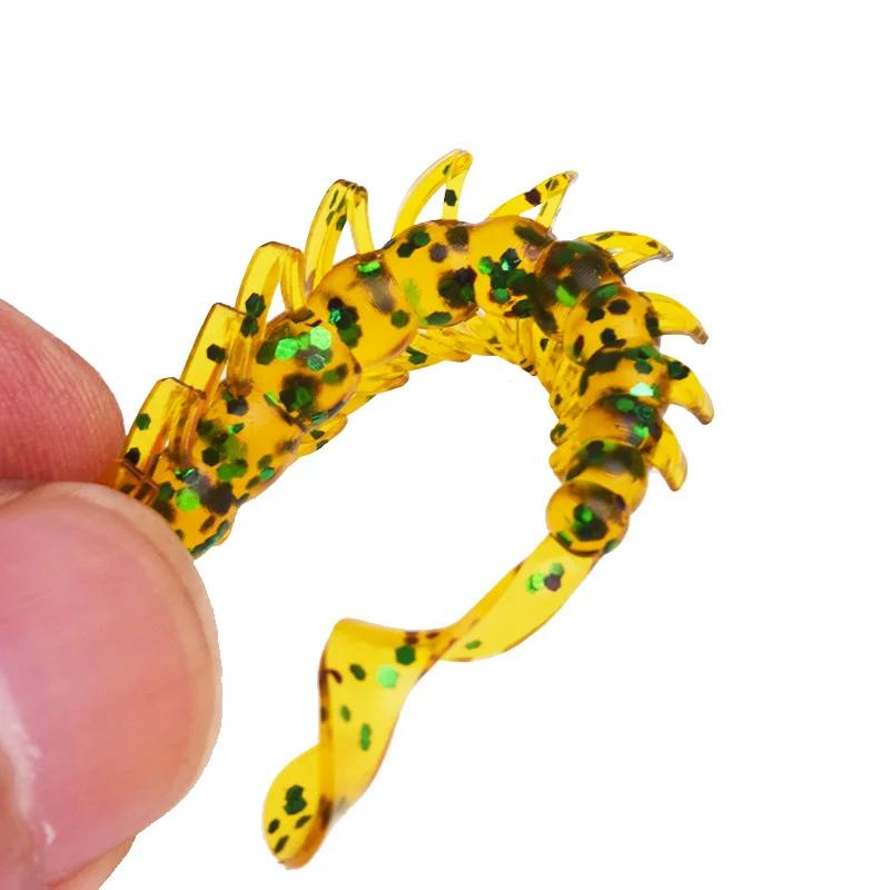 10 pièces crevette odeur ver leurre de pêche larve Silicone artificiel doux appâts 6.5 cm 5 cm bar b