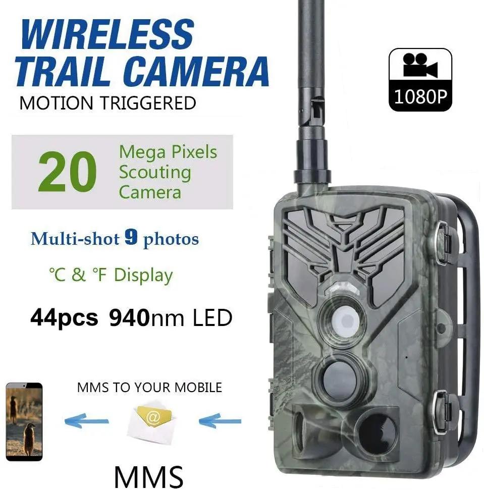 Caméras de chasse sans fil 2G SMS MMS SMTP 20MP 1080P avec détection de mouvement 120°, vision noctu