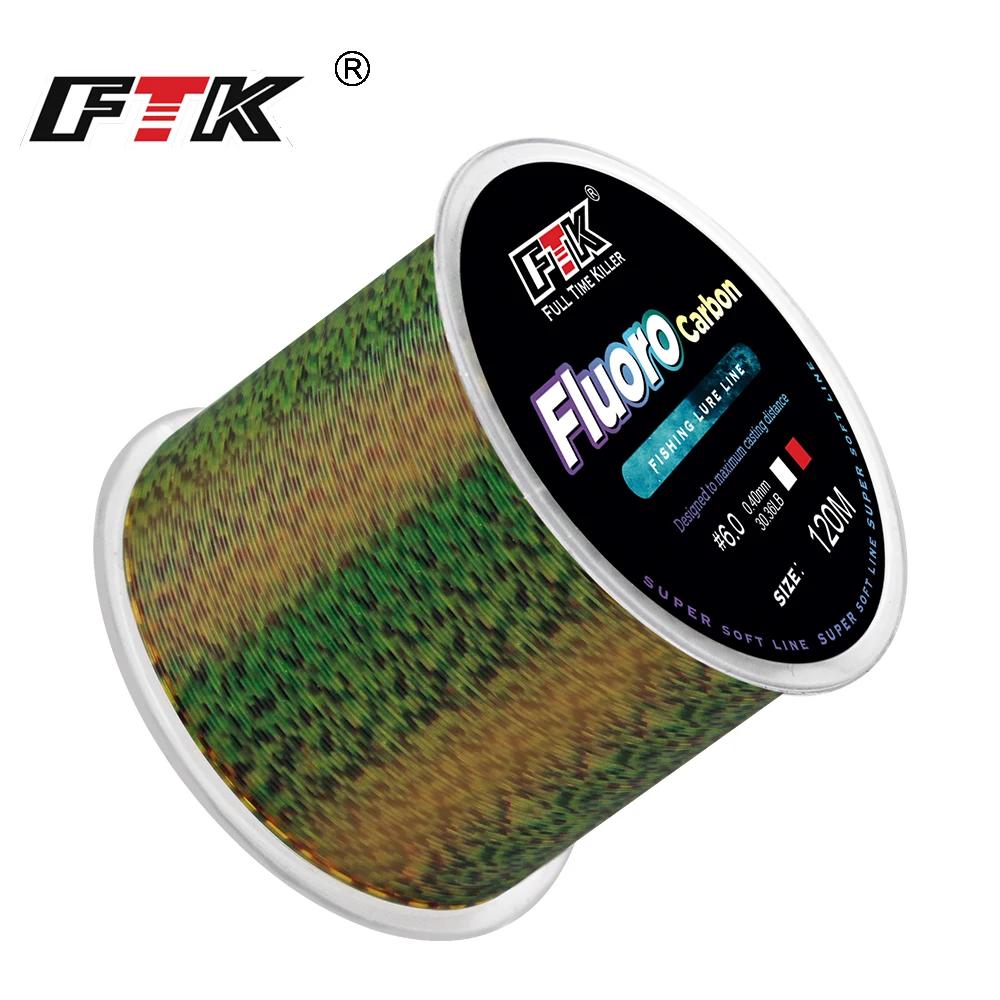 FTK 120m ligne de pêche Invisible ligne de revêtement en fluorocarbone moucheté 0.20mm-0.50mm 4.13LB
