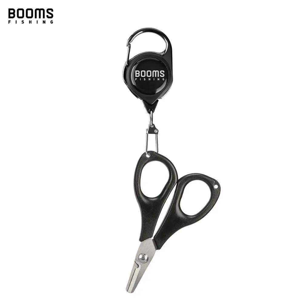 Booms Fishing – ciseaux de ligne tressée S01, avec porte-Badge rétractable, mousqueton, boîtes de ma