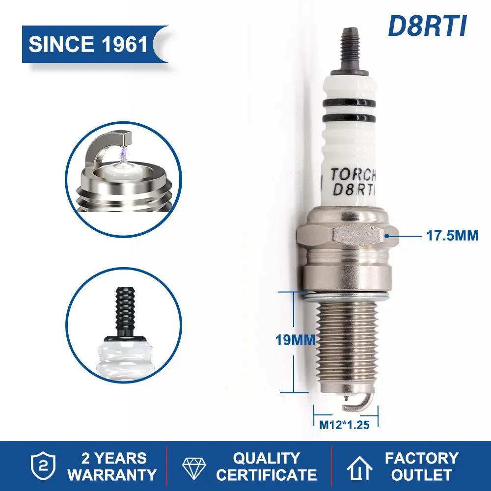 Bougie d'allumage TORCH D8RTC/D8RTI d'origine pour Champion RA4HC DR8EIX DR8EGP DR8EA D8EA Denso X24