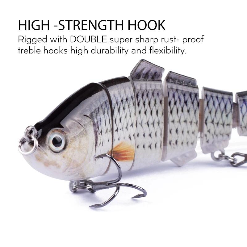 Hanlin Set 4 pouces 16,5g Leurres de pêche multi-articulés, Wobblers, Swimbait, Appâts artificiels d