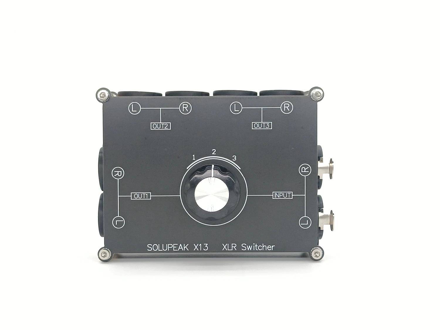 Commutateur Audio stéréo équilibré XLR 1 entrée 3 sorties, sélecteur de Source de Signal Audio XLR r
