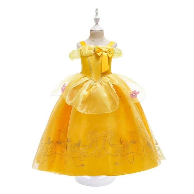 Robes de princesse pour enfants, Costume de fête Belle pour filles, vêtements à fleurs de noël et d'