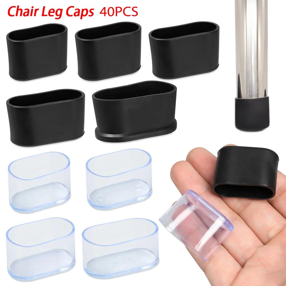 Embouts de pieds de chaise ovales coordonnants, protège-pieds, coussinets, silicone, meubles, housse