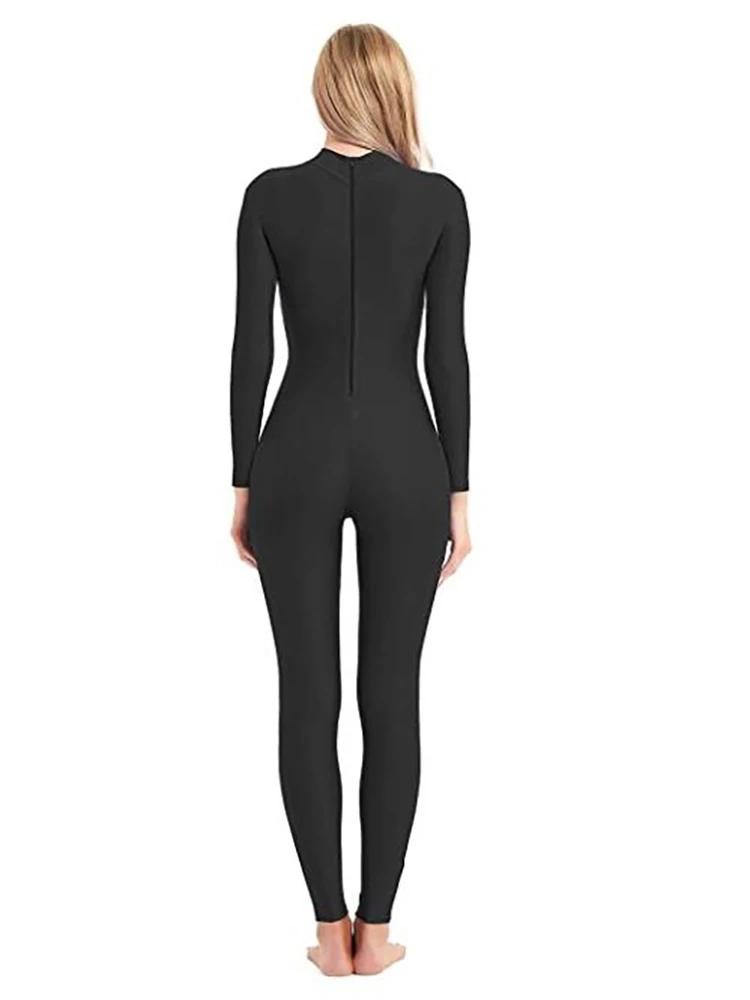 Speerise-Unitard de Yoga à Manches sulfpour Femme, Combinaison de Batterie, Catsuit Unisexe, Col Hau