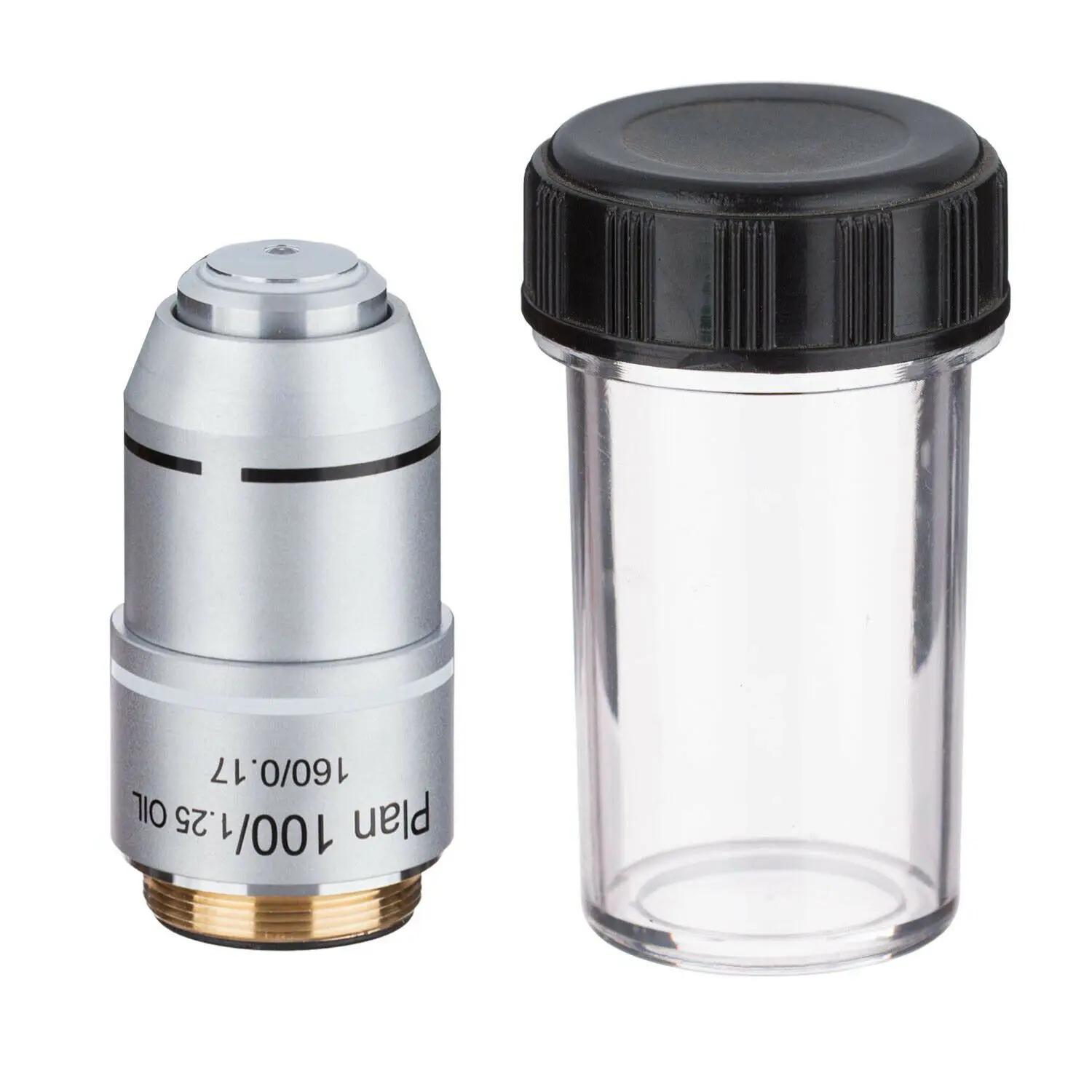 Objectif de Microscope PLAN DIN 4X 10X 20X 40X 60X 100X, filetage RMS