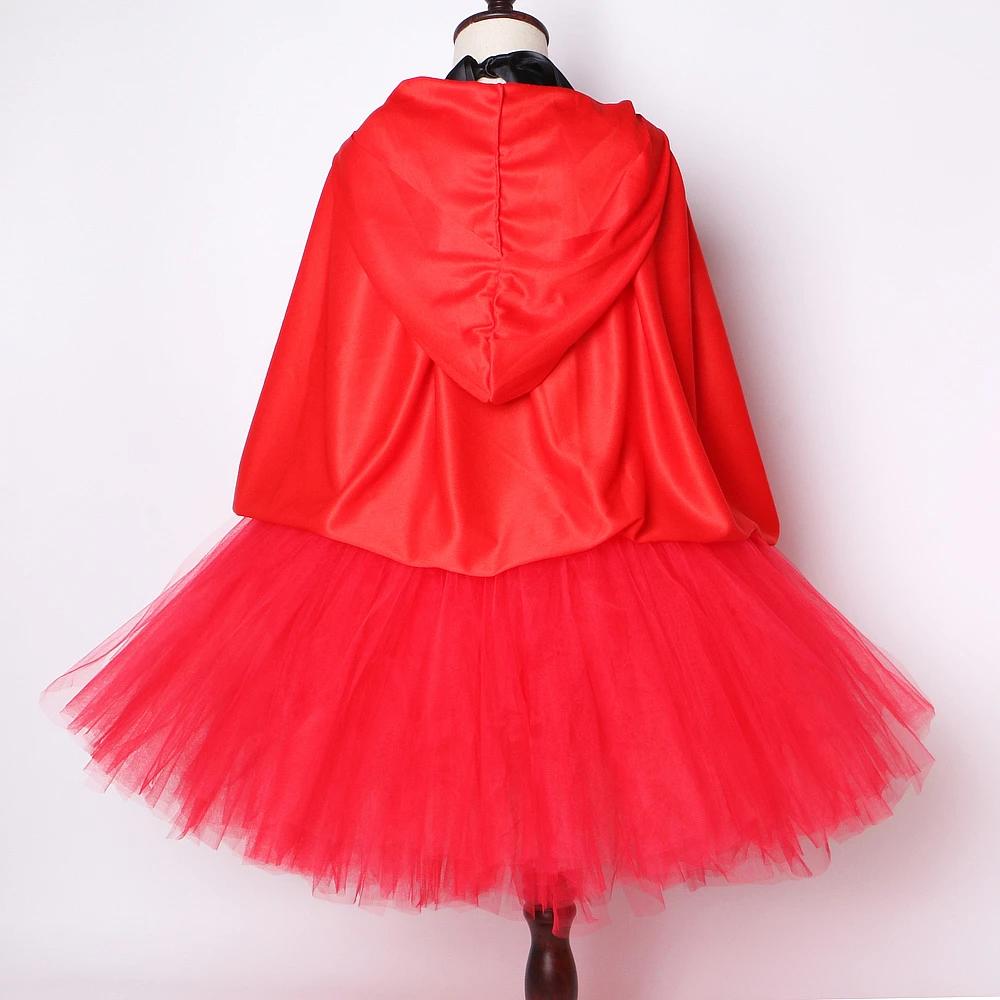 Costumes de Chaperon Rouge pour Bol, Petite Robe Tutu de Barrage de Casquette Rouge pour Enfants, Te